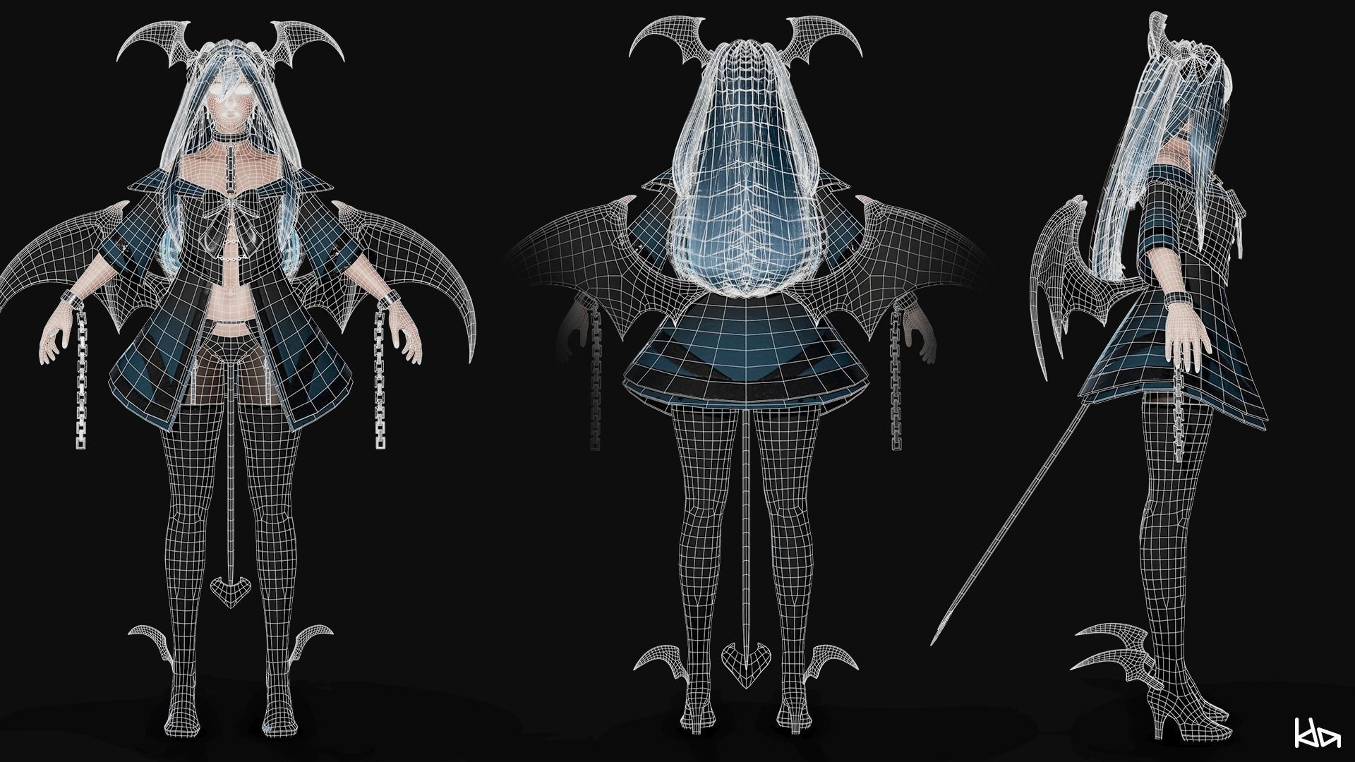 Succubus Lucia - Game Ready Low-poly 3D model_18
