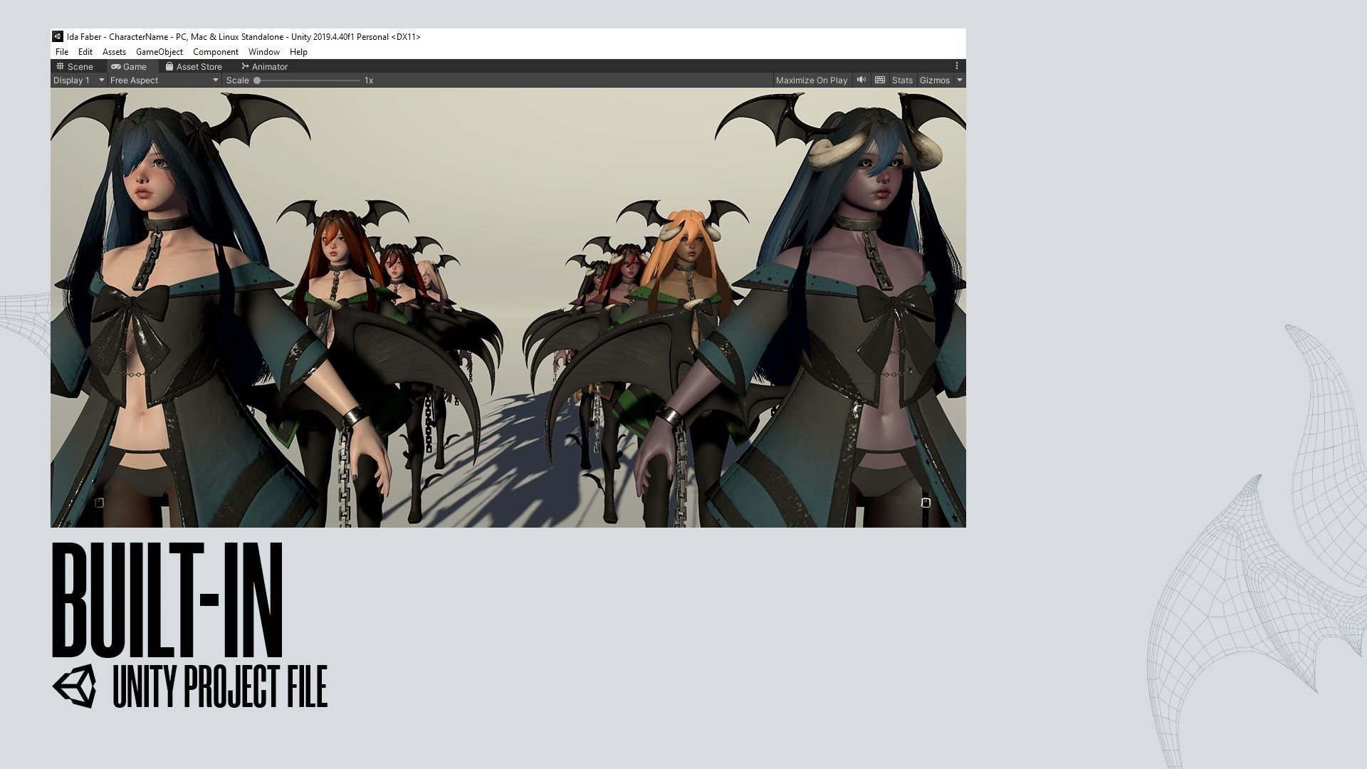 Succubus Lucia - Game Ready Low-poly 3D model_30