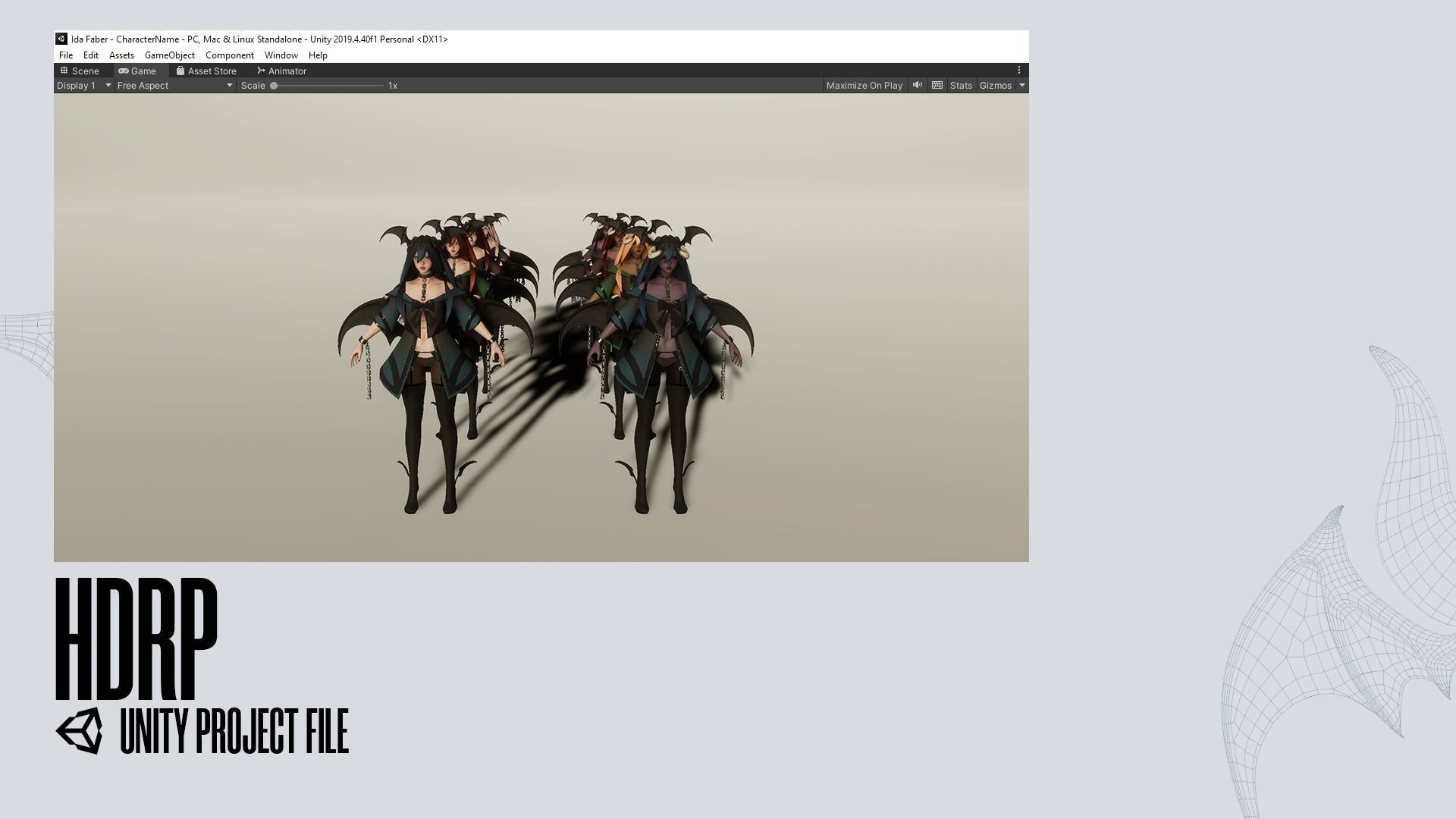 Succubus Lucia - Game Ready Low-poly 3D model_37