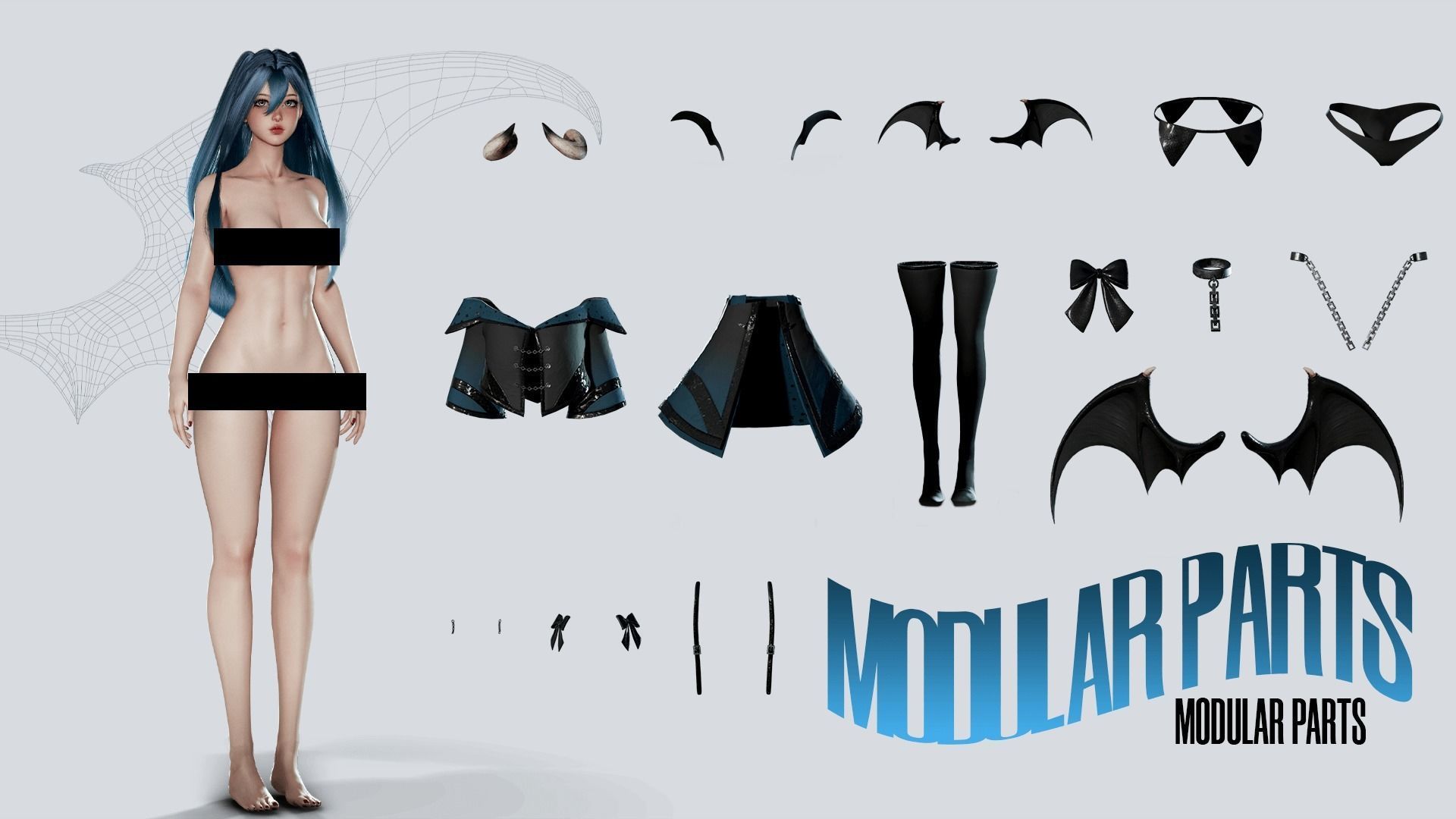 Succubus Lucia - Game Ready Low-poly 3D model_9