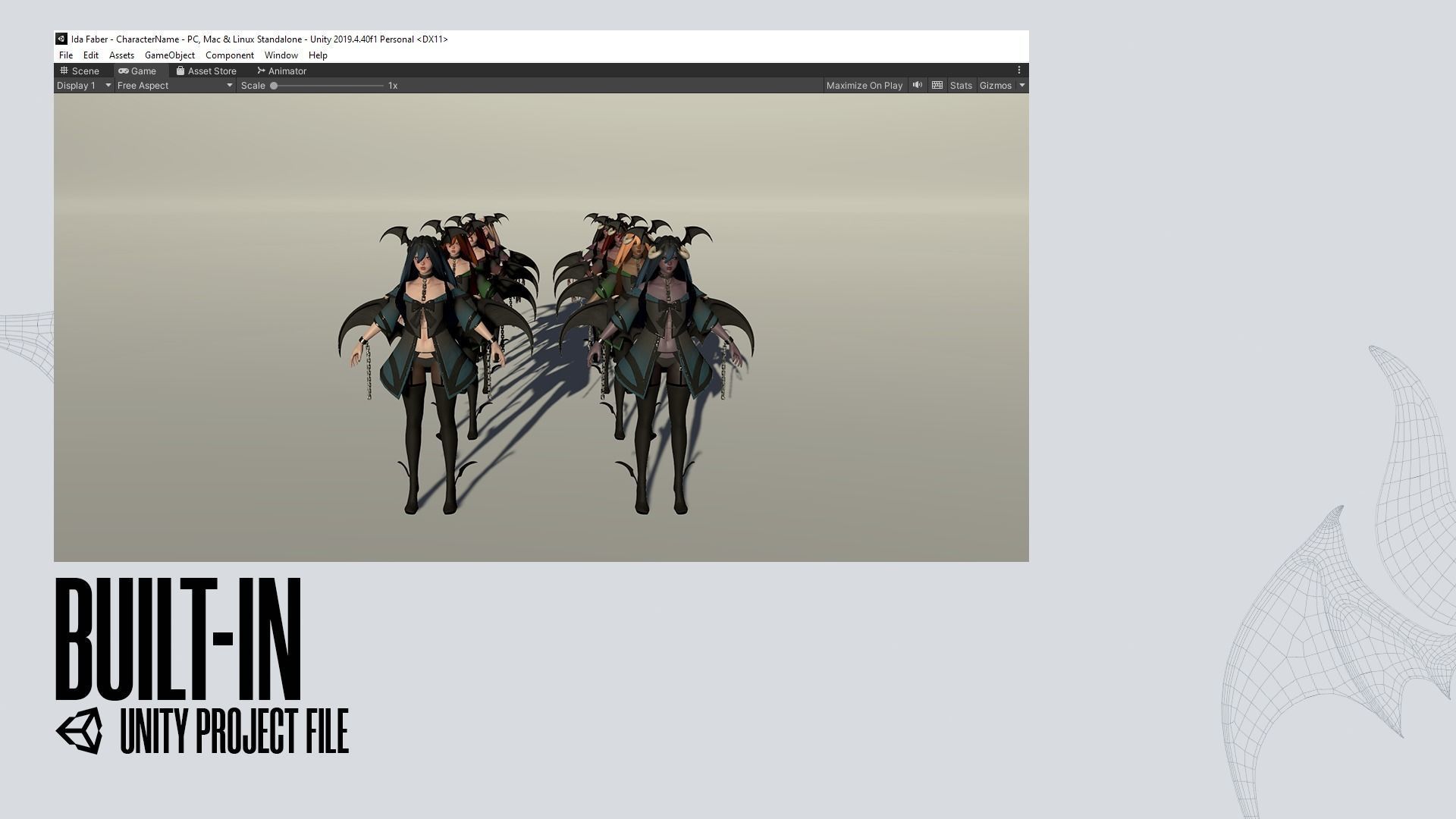 Succubus Lucia - Game Ready Low-poly 3D model_31