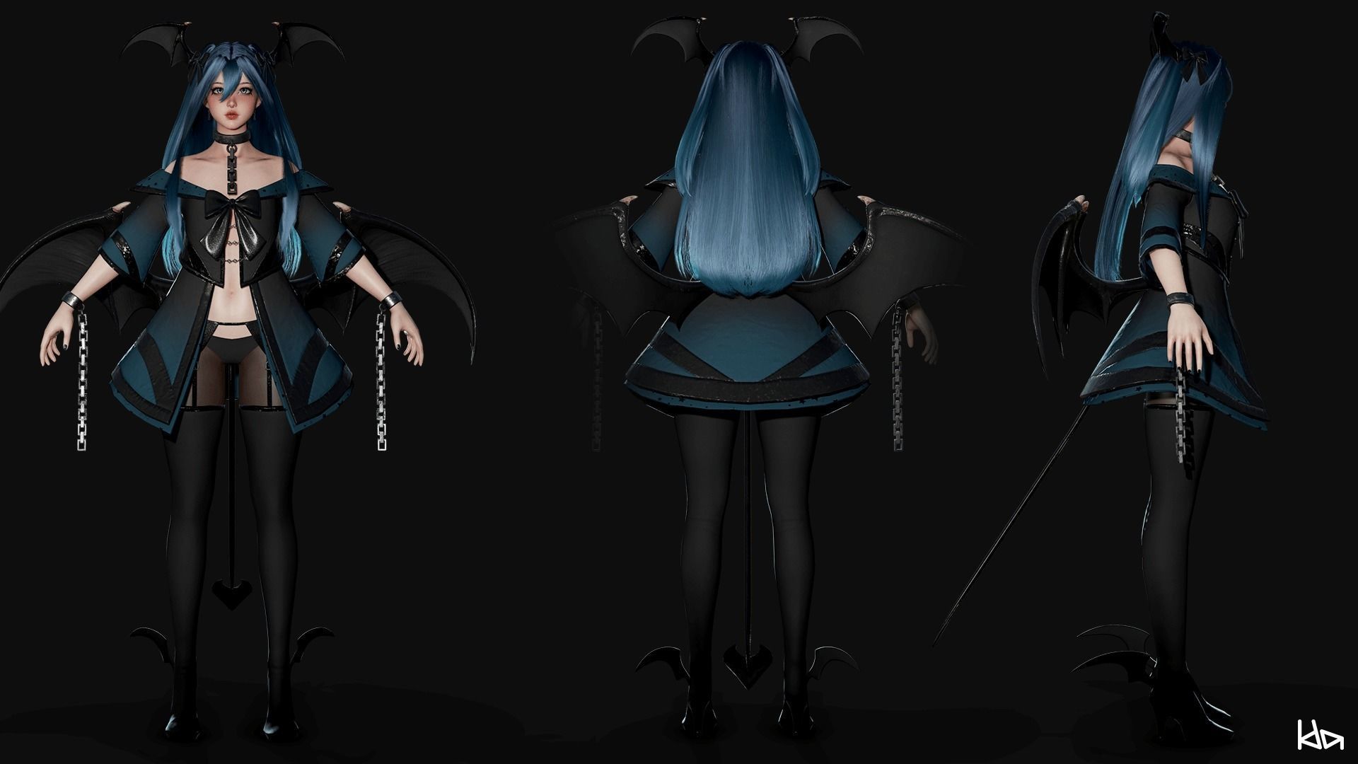 Succubus Lucia - Game Ready Low-poly 3D model_17