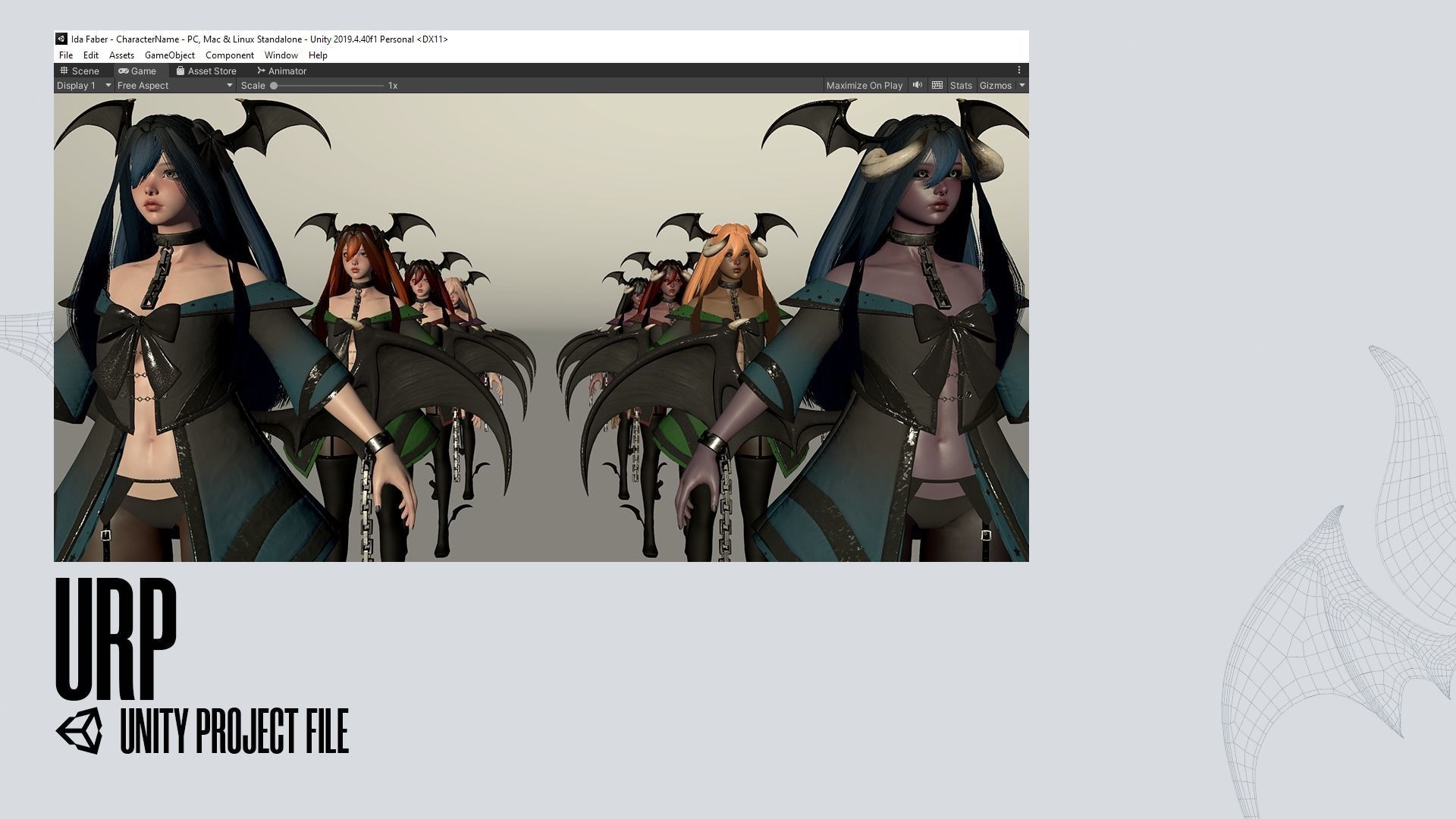 Succubus Lucia - Game Ready Low-poly 3D model_33