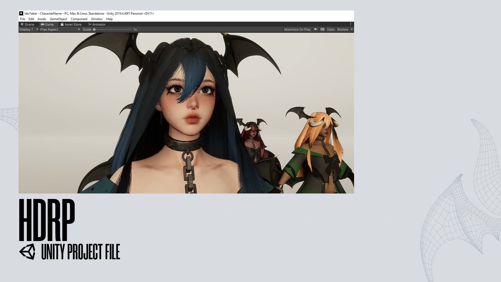 Succubus Lucia - Game Ready Low-poly 3D model_35