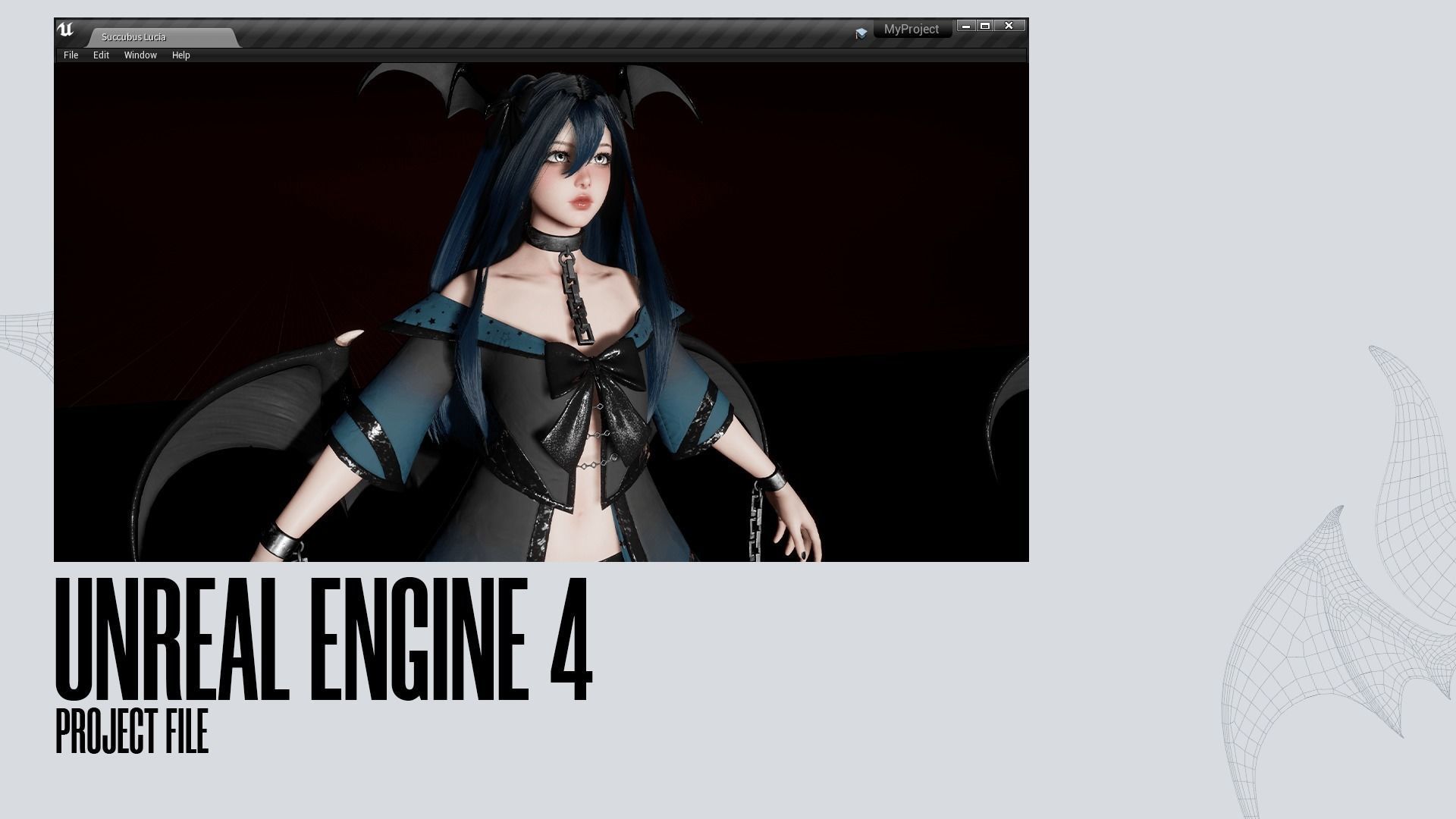 Succubus Lucia - Game Ready Low-poly 3D model_28