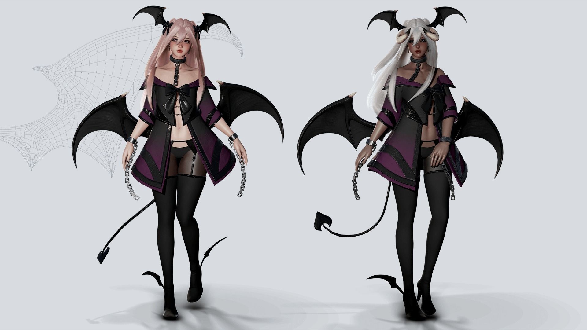 Succubus Lucia - Game Ready Low-poly 3D model_23