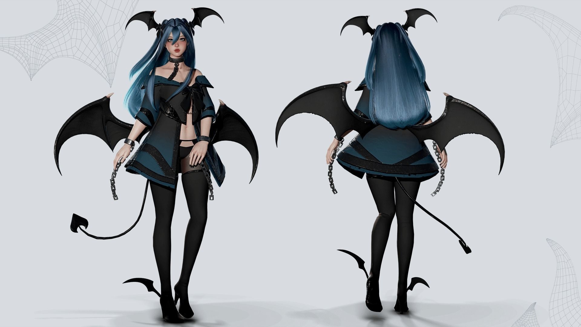 Succubus Lucia - Game Ready Low-poly 3D model_3