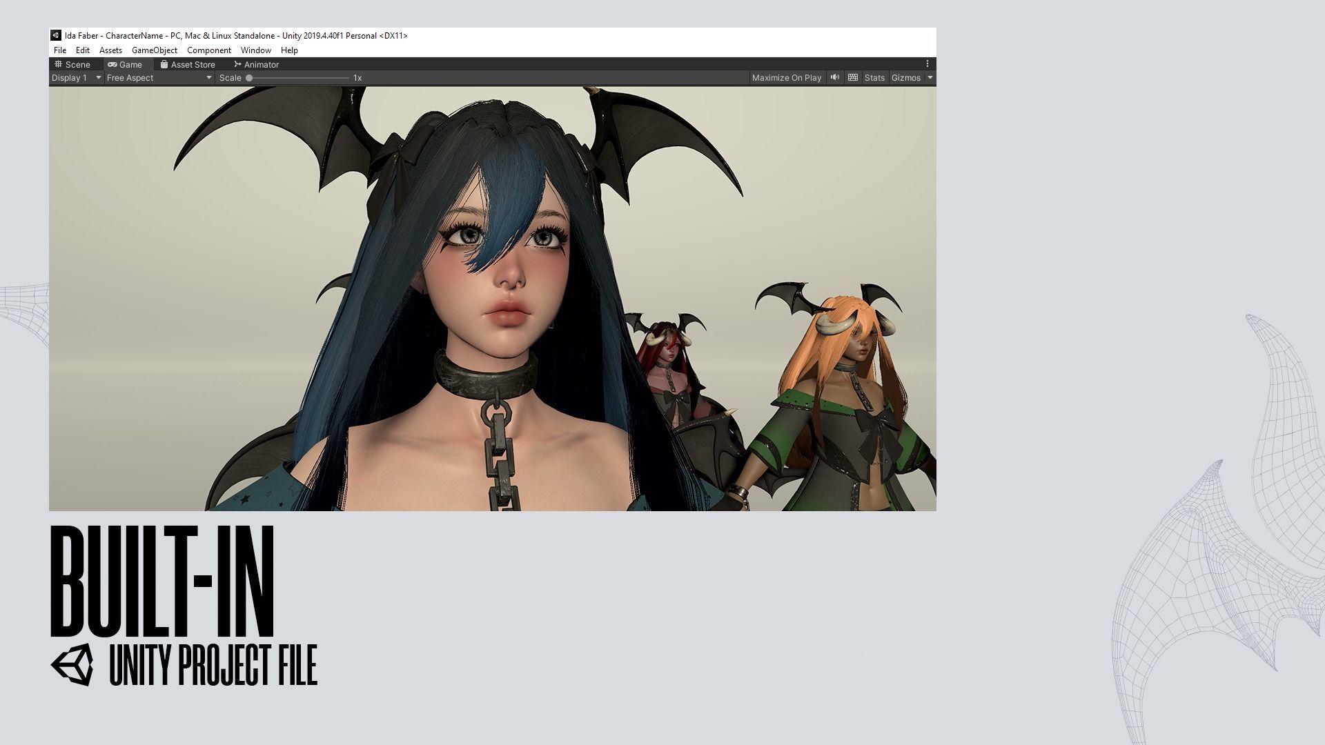 Succubus Lucia - Game Ready Low-poly 3D model_29