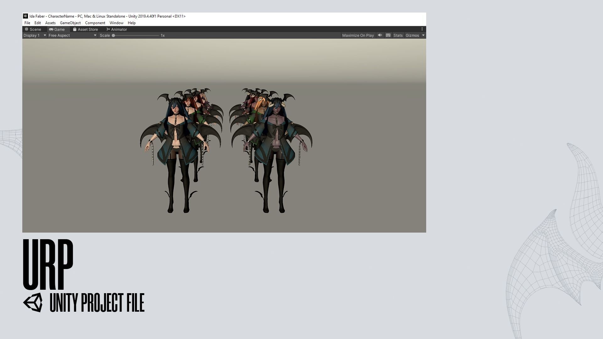 Succubus Lucia - Game Ready Low-poly 3D model_34