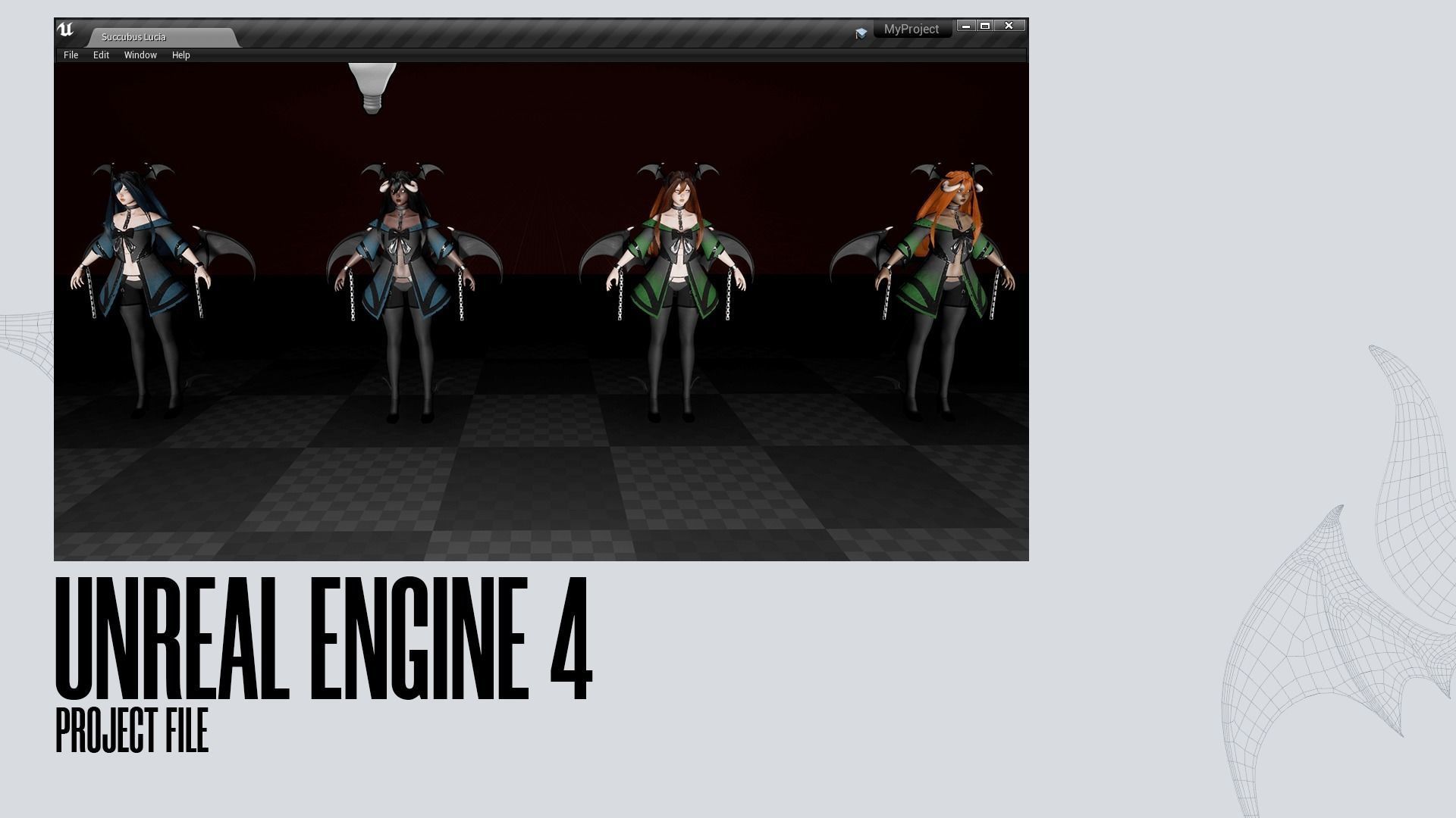 Succubus Lucia - Game Ready Low-poly 3D model_26