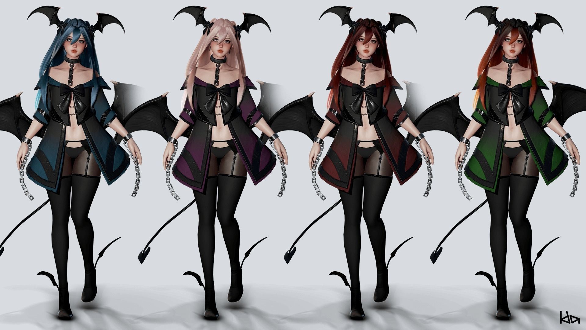 Succubus Lucia - Game Ready Low-poly 3D model_20