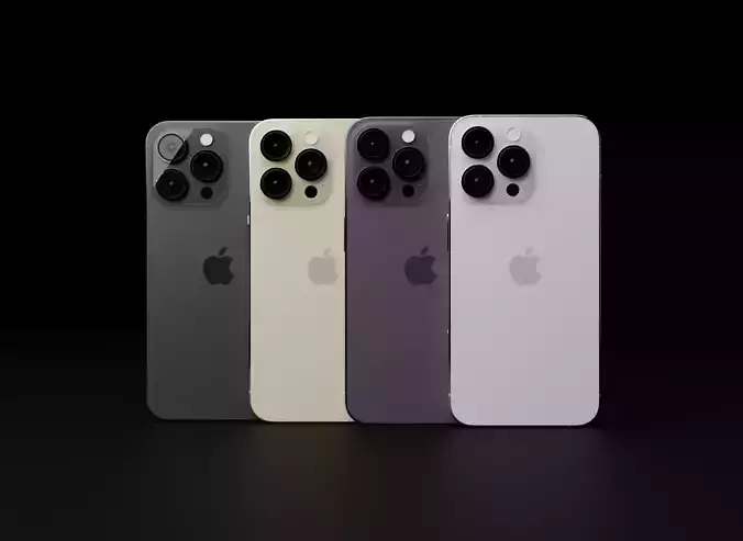 Apple iPhone 14 Pro in Official Colors 3D model