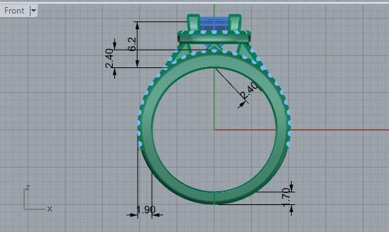Round Cut Diamond Bridal Set 1748 3D print model 3D print model_5