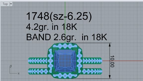 Round Cut Diamond Bridal Set 1748 3D print model 3D print model_4