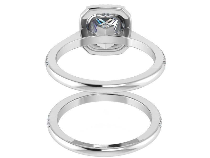 Round Cut Diamond Bridal Set 1748 3D print model 3D print model_3
