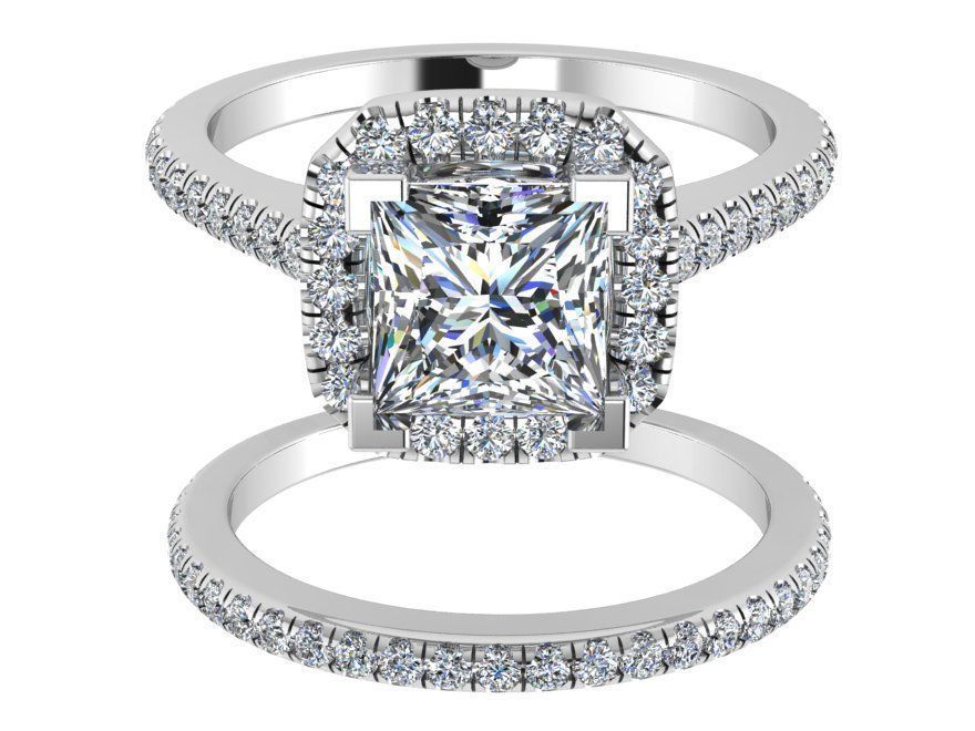 Round Cut Diamond Bridal Set 1748 3D print model 3D print model_2