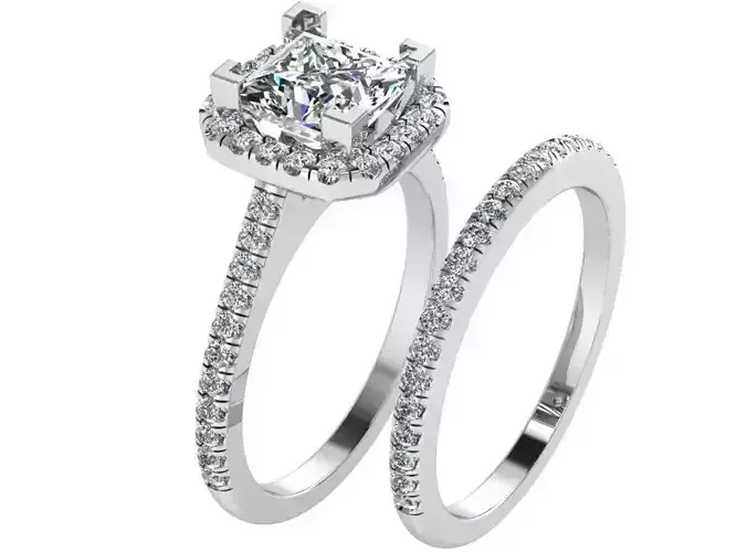 Round Cut Diamond Bridal Set 1748 3D print model