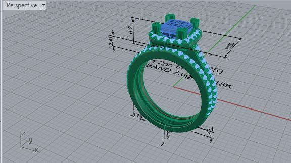 Round Cut Diamond Bridal Set 1748 3D print model 3D print model_7