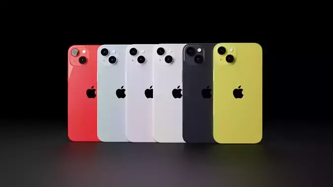 Apple iPhone 14 Plus in Official Colors 3D model