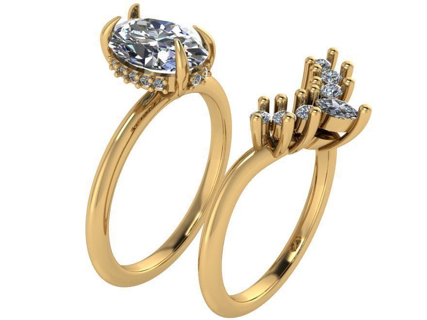 Oval Halo Ring With Band 1749 3D print model 3D print model_1