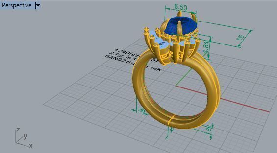 Oval Halo Ring With Band 1749 3D print model 3D print model_7