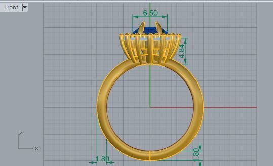 Oval Halo Ring With Band 1749 3D print model 3D print model_5