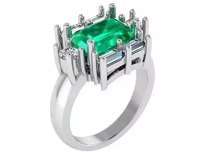 Green Brilliant Ring 1753 3D print model