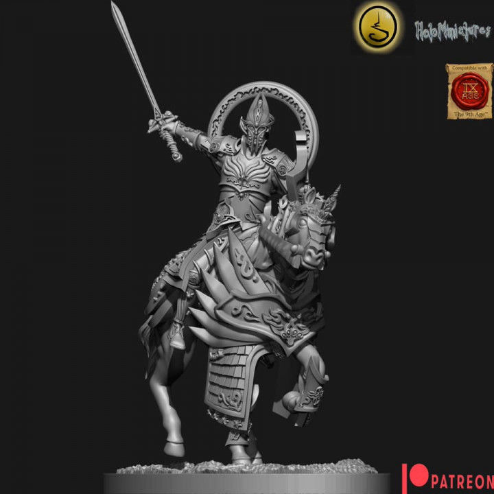 Highborn elves Highborn lancers rings optional 3D print model_3
