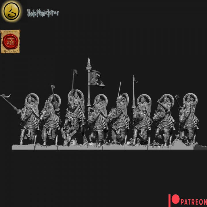 Highborn elves Highborn lancers rings optional 3D print model_8