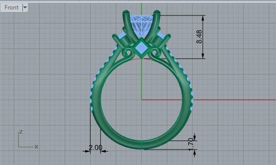 Oval Halo Ring 1757 3D print model 3D print model_5