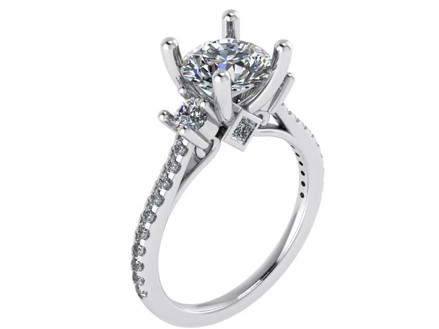 Oval Halo Ring 1757 3D print model 3D print model_0