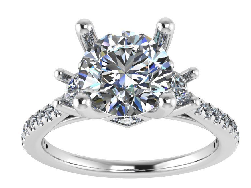 Oval Halo Ring 1757 3D print model 3D print model_2