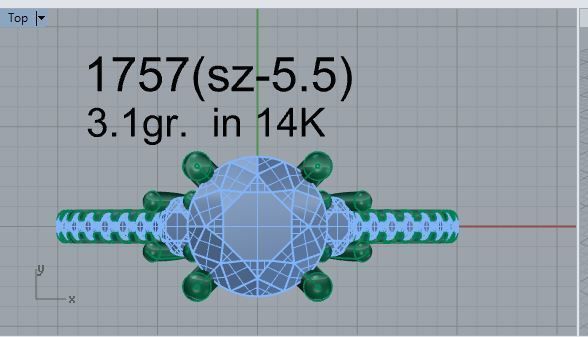 Oval Halo Ring 1757 3D print model 3D print model_4