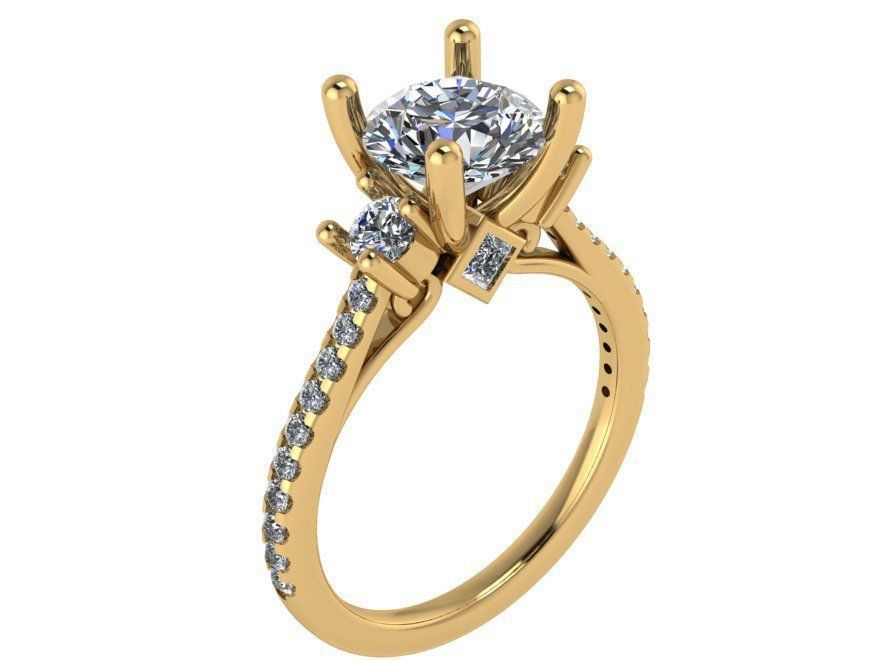 Oval Halo Ring 1757 3D print model 3D print model_1