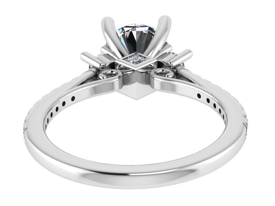 Oval Halo Ring 1757 3D print model 3D print model_3