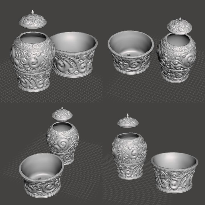 Wind jar and Wind flowerpot 3D print model_3