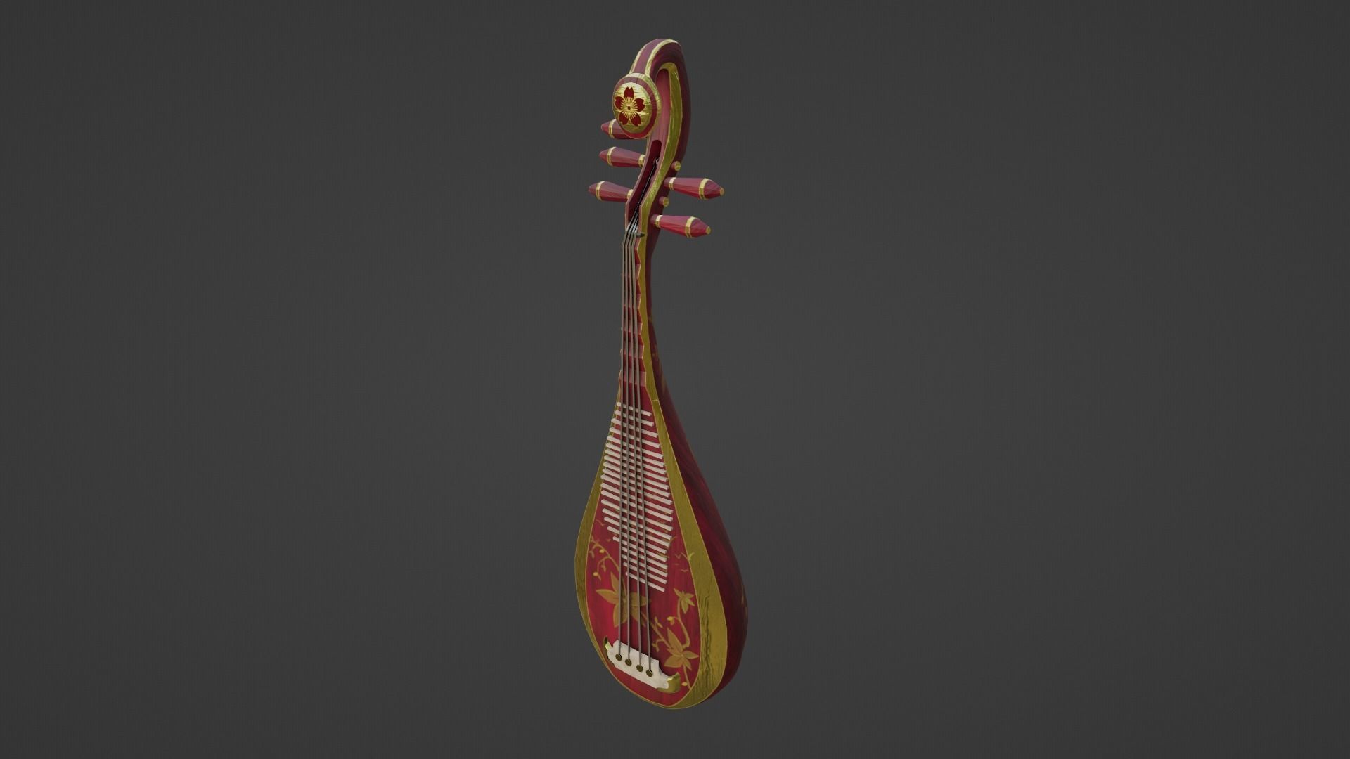 The Pipa Low-poly 3D model_6