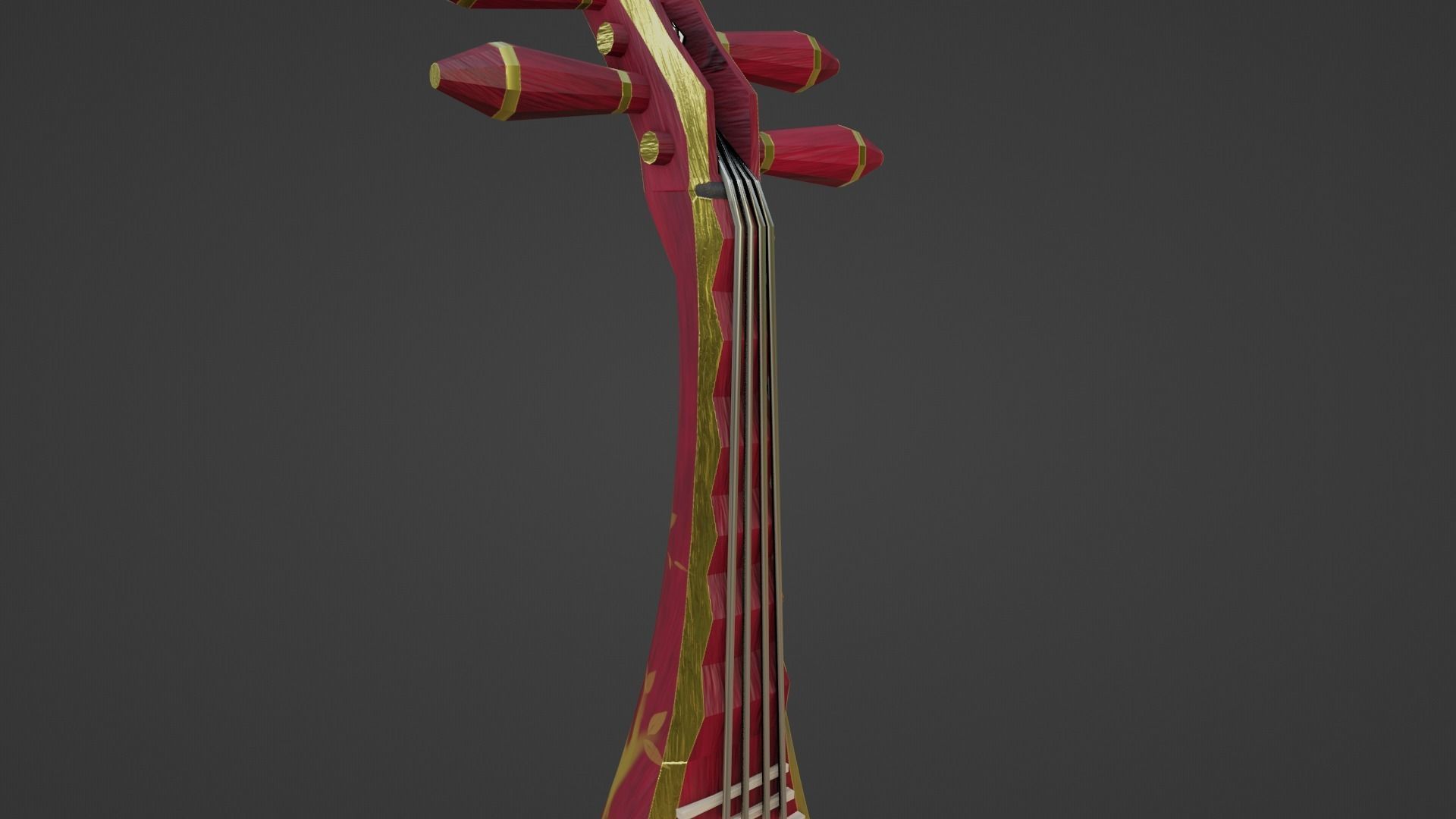 The Pipa Low-poly 3D model_8