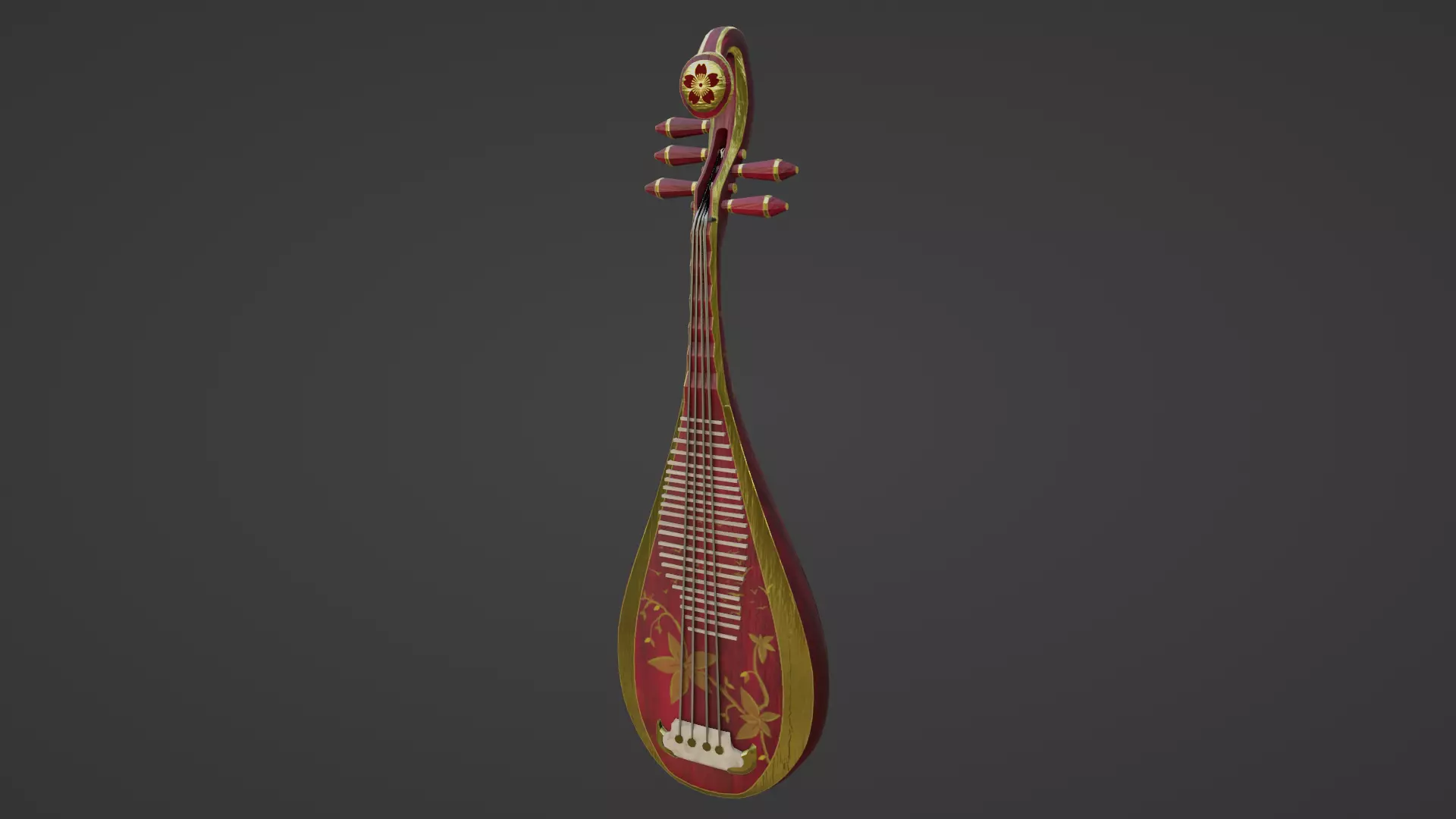 The Pipa Low-poly 3D model_0