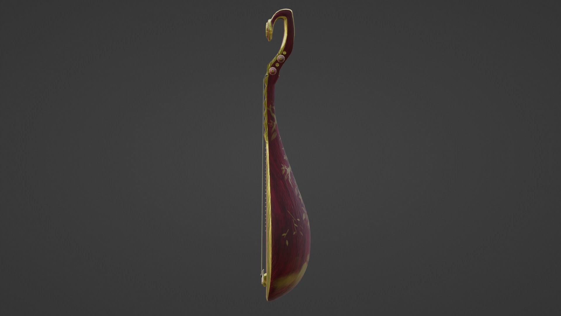 The Pipa Low-poly 3D model_4