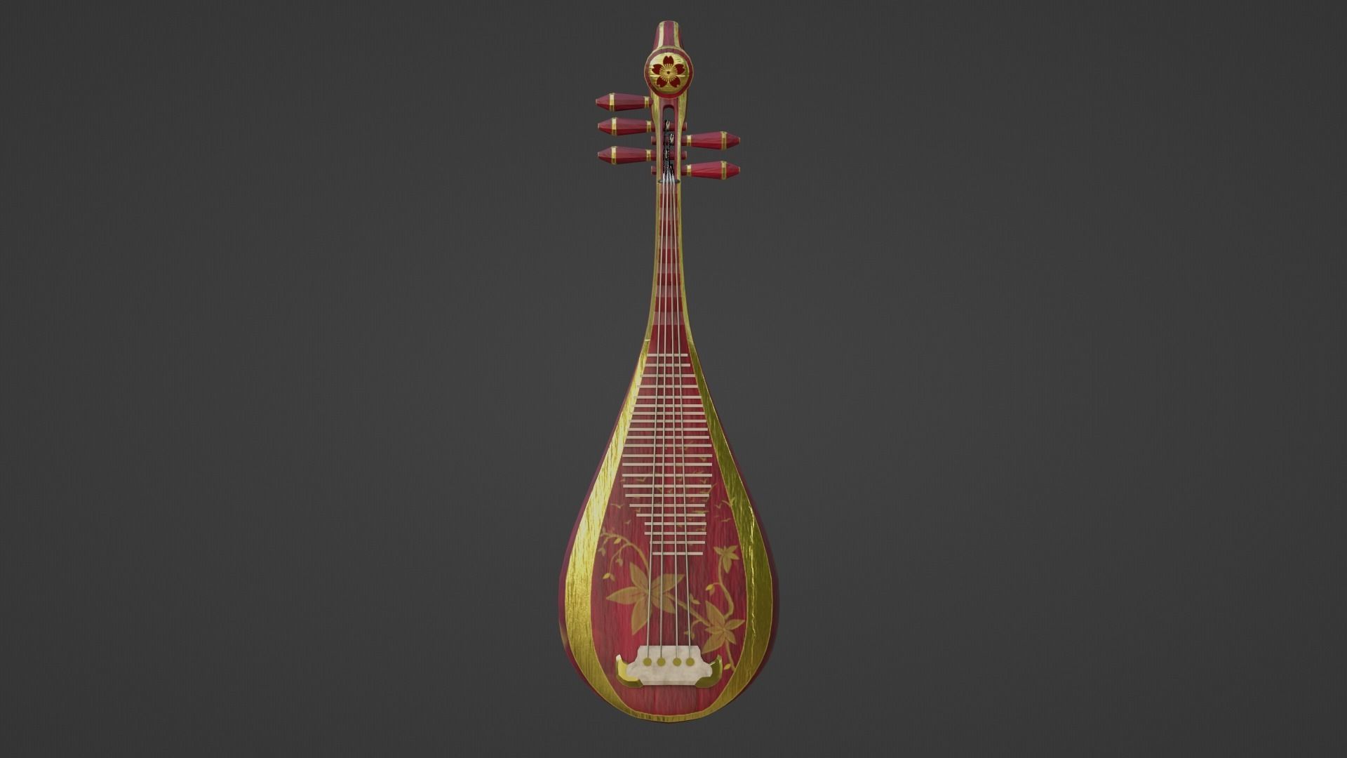 The Pipa Low-poly 3D model_1