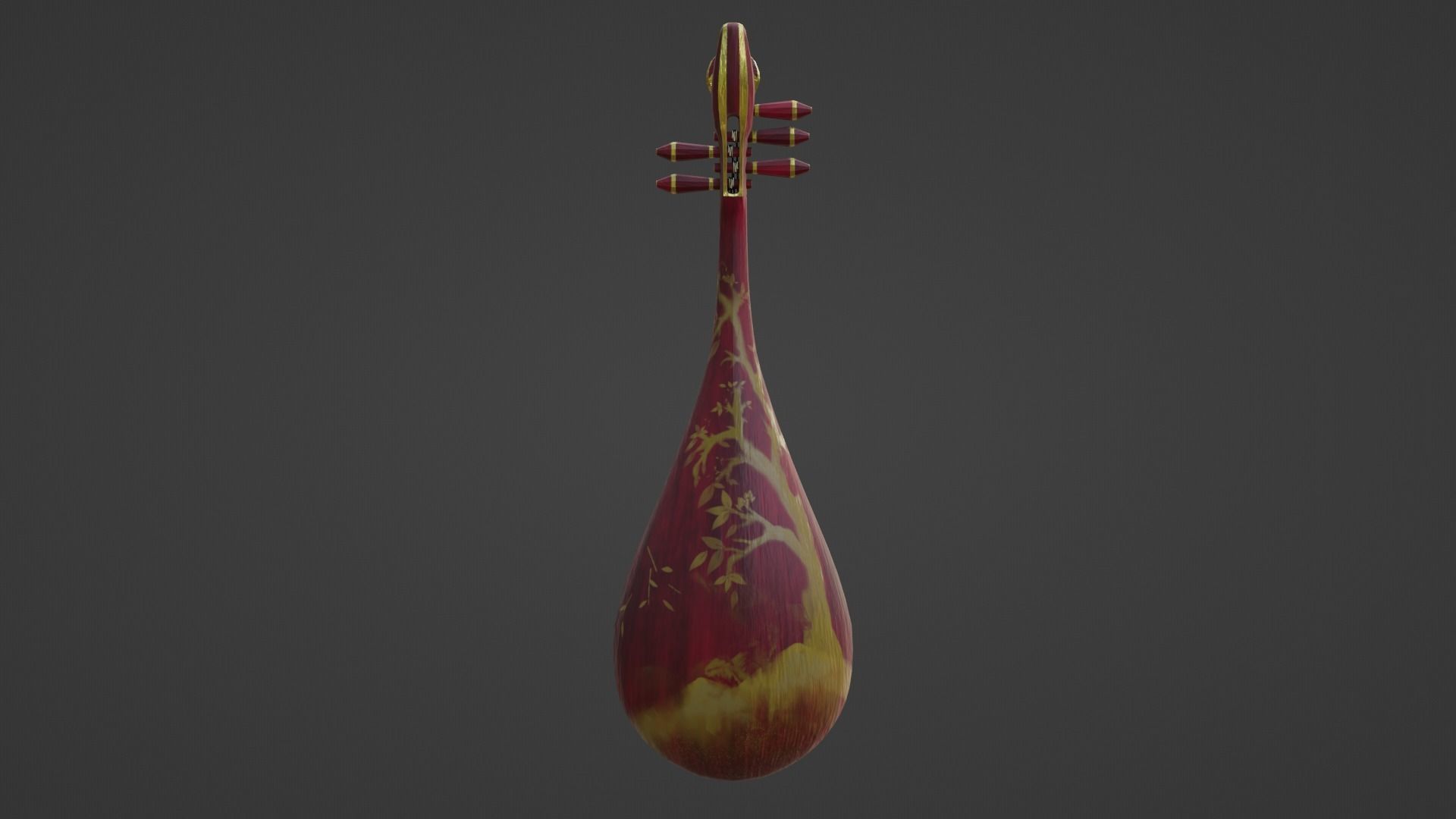 The Pipa Low-poly 3D model_2