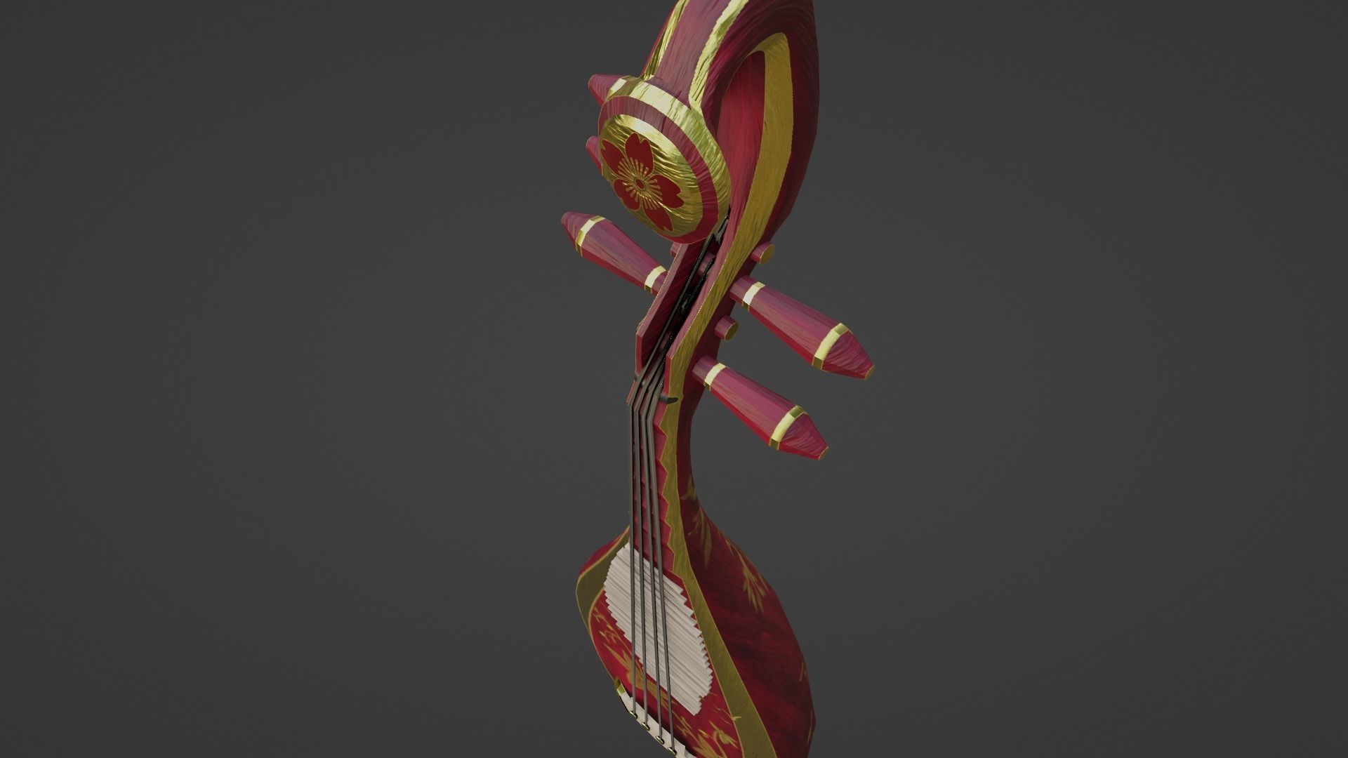 The Pipa Low-poly 3D model_11