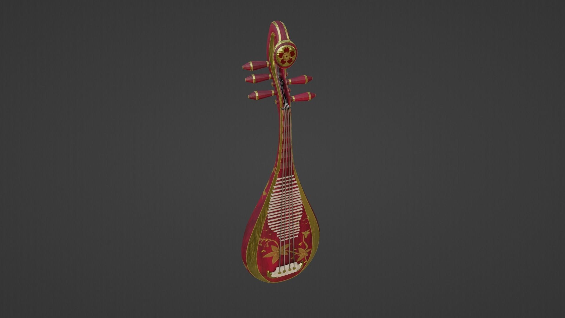 The Pipa Low-poly 3D model_5