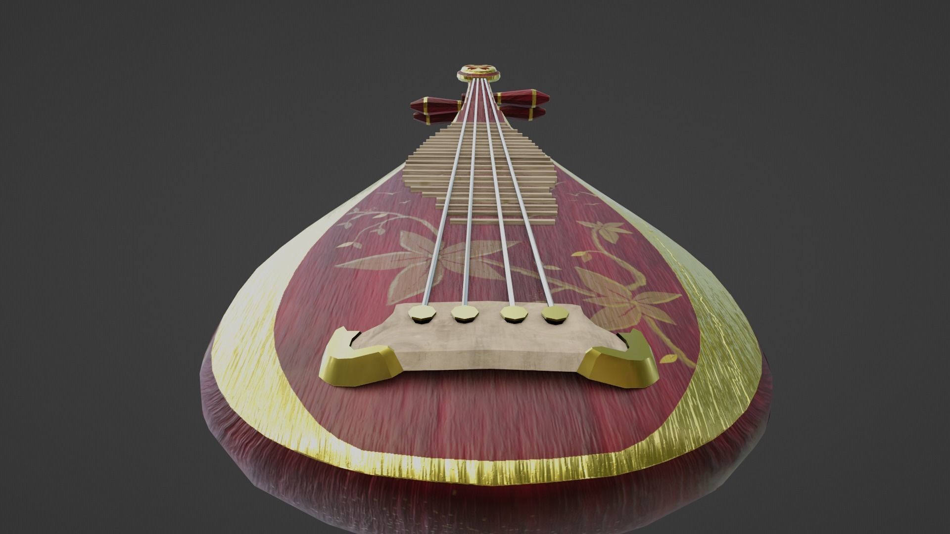 The Pipa Low-poly 3D model_7