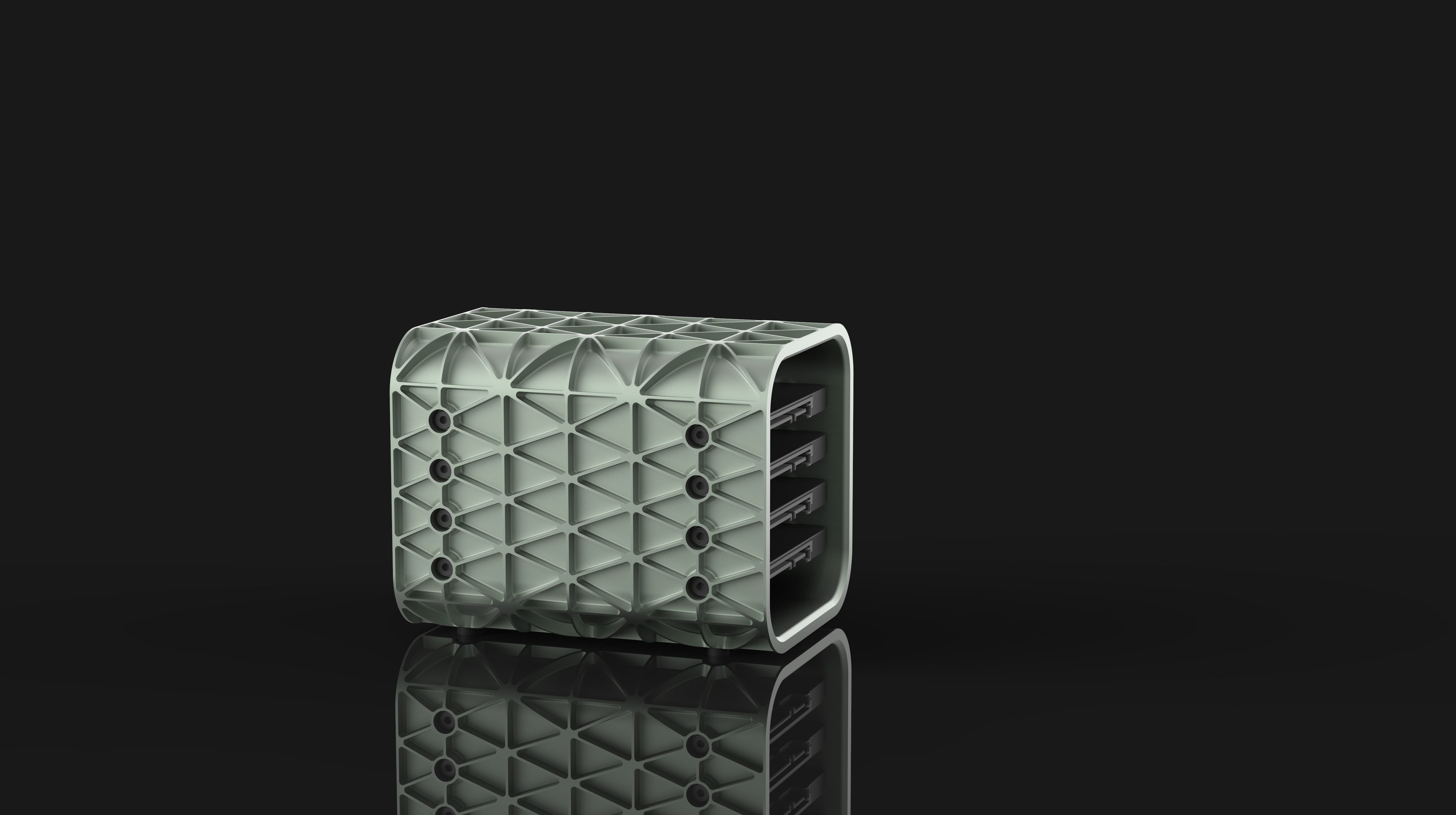 AERO SPACE HARD DRIVE ENCLOSURE - SSD - 4 DRIVE - LIGHTWEIGHT 3D print model_6