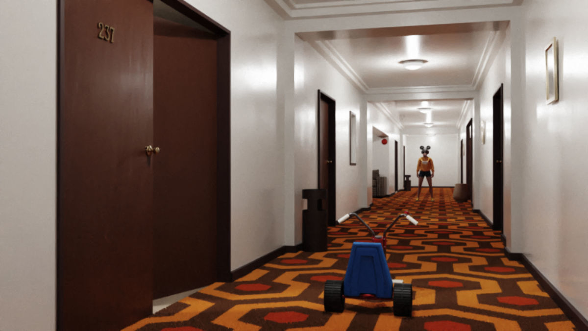 Tricycle on orange carpet Low-poly 3D model_14