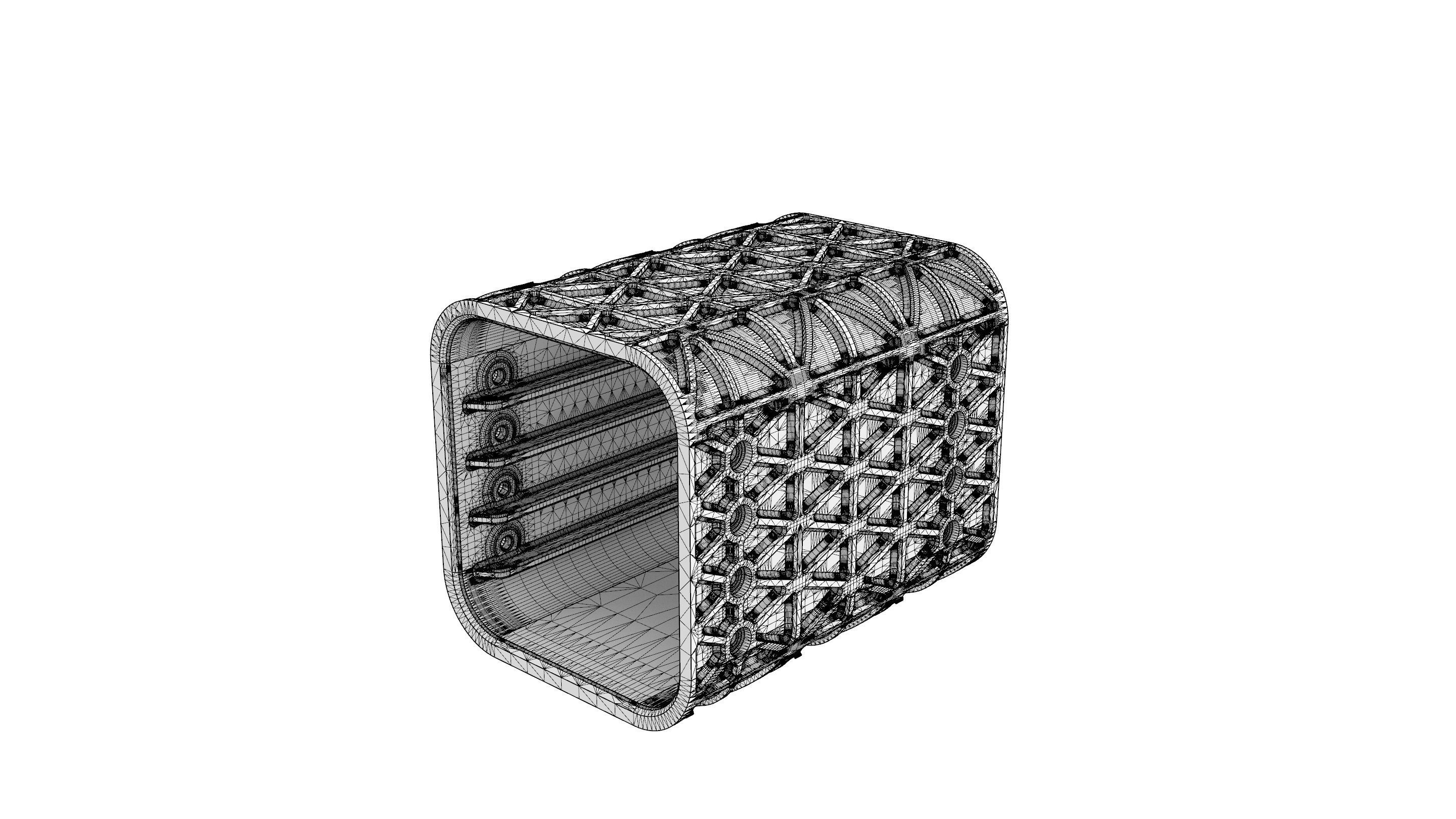 AERO SPACE HARD DRIVE ENCLOSURE - SSD - 4 DRIVE 3D print model_9