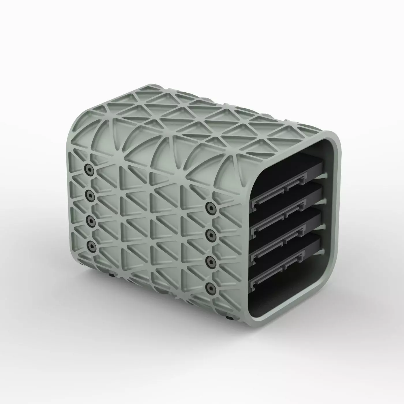 AERO SPACE HARD DRIVE ENCLOSURE - SSD - 4 DRIVE 3D print model_0