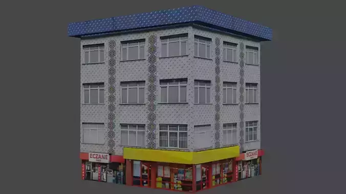Architectural Building-12 Low-poly 3D model